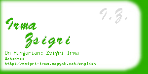 irma zsigri business card